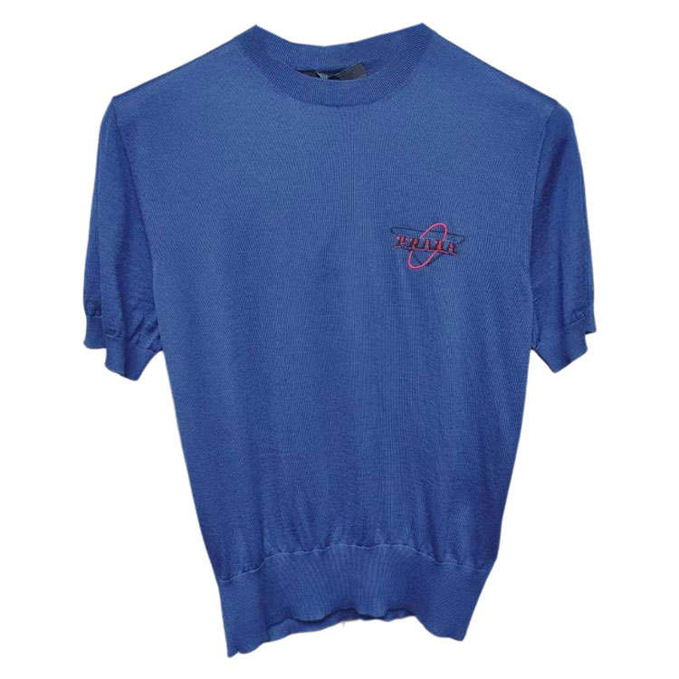 PRADA PRADA Sweaters Men's Blue Crew Neck Moderate Other