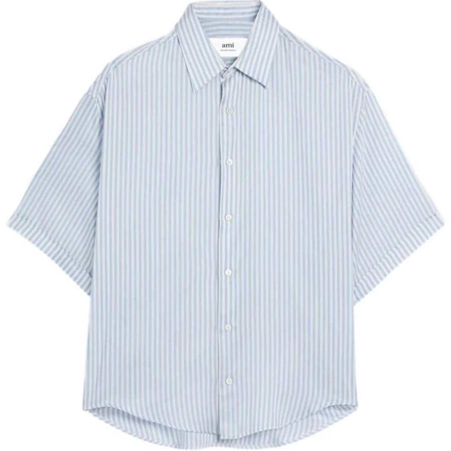 AMIPARIS Ami Paris Ami De Coeur Striped Button Up Shirt