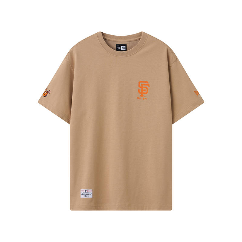 New Era X MLB T Shirts Unisex Brown Crew Neck Moderate