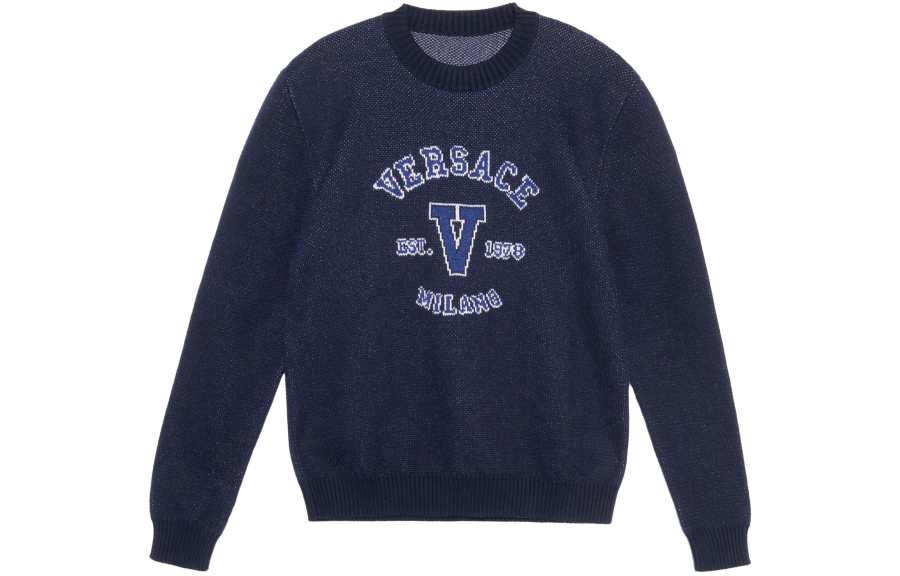VERSACE 【Previous Season】intarsia-knit logo jumper