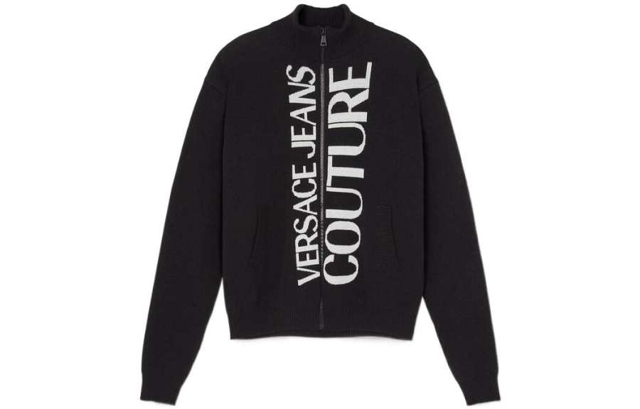 VERSACE JEANS COUTURE 【Previous Season】logo-embroidered zipped cardigan
