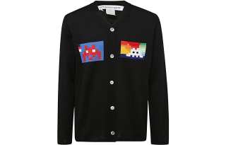 CDG Sweaters Men's Black V Neck Moderate Cardigan
