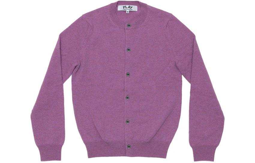 CDG Play Sweaters Unisex Purple Crew Neck Moderate