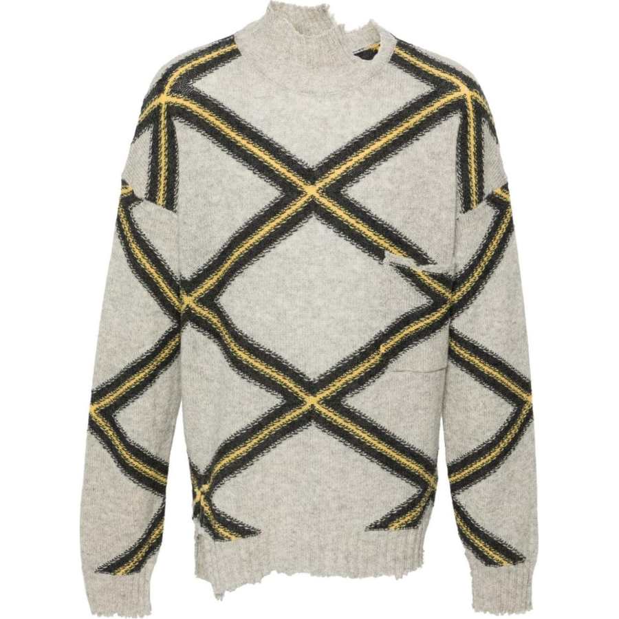 MARNI Marni diamond-check distressed jumper