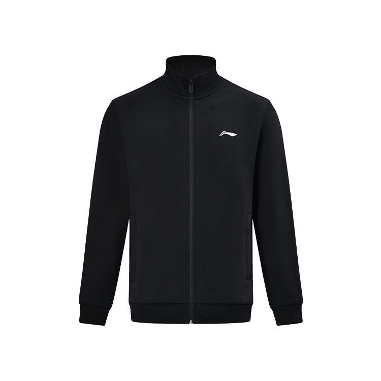 Li-Ning Li Ning Sweatshirts Unisex Black Stand Collar Thickened Cardigan