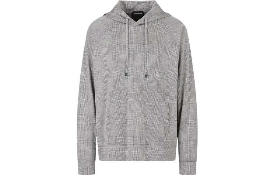 EMPORIO ARMANI Checked Long-sleeved Hoodie