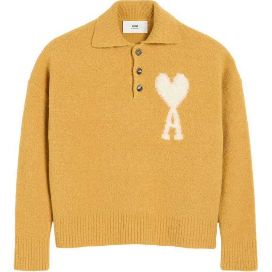 AMIPARIS Ami Ami De Coeur Knitted Polo Shirt