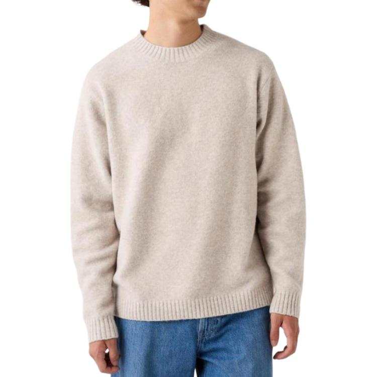 UNIQLO Sweaters Unisex Beige Crew Neck Moderate Other