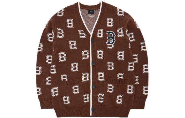 MLB MLB Base Logo Sweaters Unisex Brown V Neck Moderate