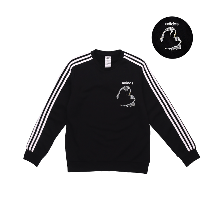 Adidas Adidas Sweatshirts Men's Black Crew Neck Moderate Regular