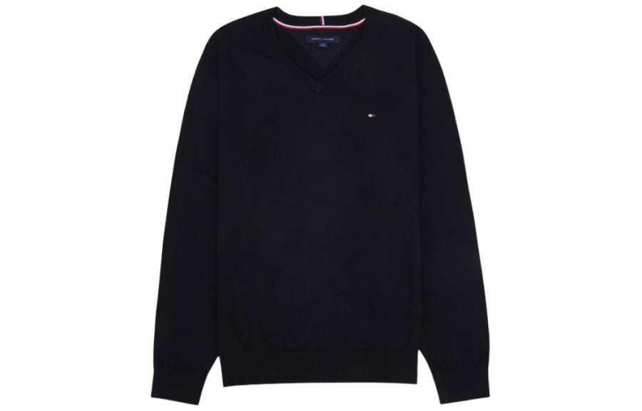 Tommy Hilfiger Sweaters Men's Black Crew Neck Moderate Other