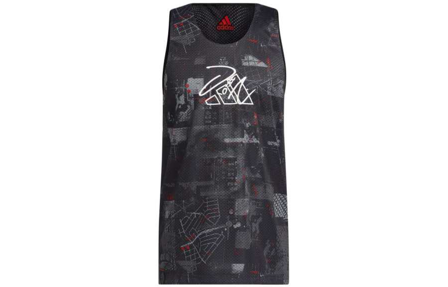 Adidas Adidas Tank Tops Men's Black Crew Neck Moderate Straight Fit
