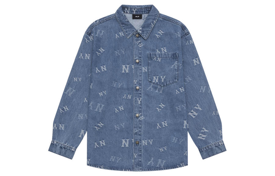 MLB MLB MONOGRAM 24FW Denim Shirt Unisex Indigo