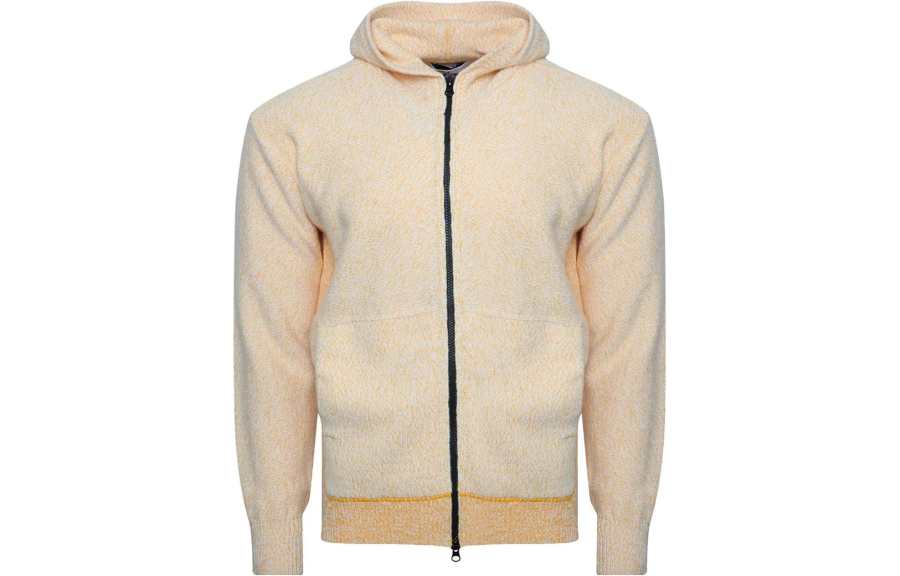 STONE ISLAND Sweaters Men's Orange Hooded Moderate Cardigan