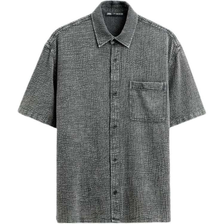 ZARA Shirts Men's Gray Lapel Moderate Other