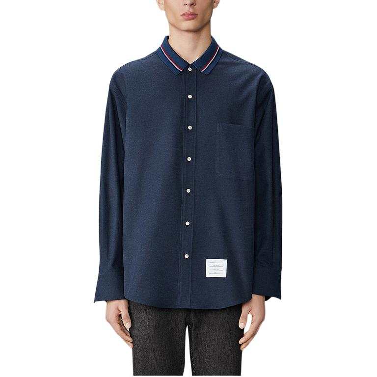 THOM BROWNE THOM BROWNE Rwb Striped Curved Hem Shirt
