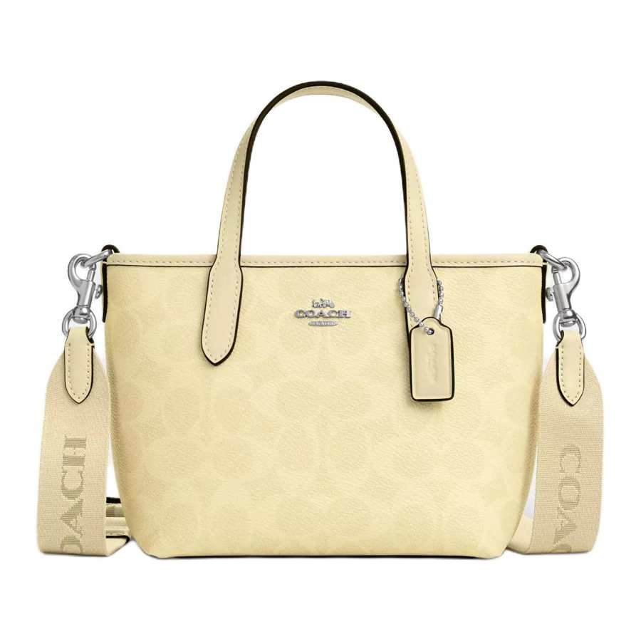 COACH City Coated Canvas Tote Bag, Shopping Bag, Shoulder Bag, Crossbody Bag, Handbag Mini Women's Yellow