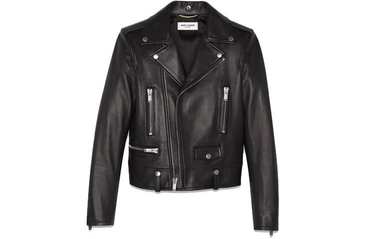 SAINT LAURENT SAINT LAURENT Zip Detailed Biker Jacket