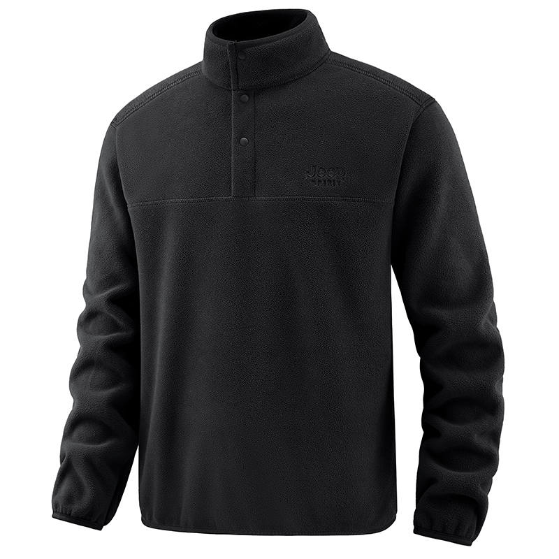 JEEP SPIRIT Sweaters Unisex Stand Collar Thickened And Fleece Lined Base Layer