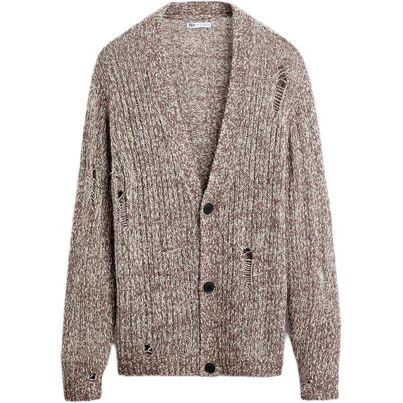 ZARA Sweater Men's Brown/Dark Taupe