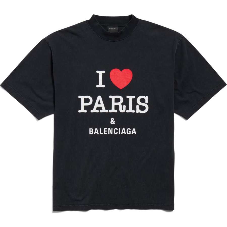 Balenciaga I Love Paris & Balenciaga Printed T Shirt