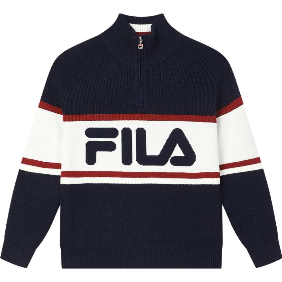 FILA ORIGINALE Sweaters Unisex Dark Silent Blue Crew Neck Moderate