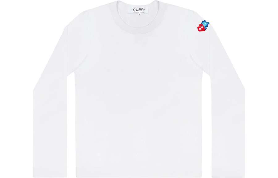 CDG Play Knitwear Unisex White Crew Neck Moderate Straight Fit