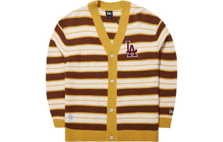 New Era Knitwear Unisex Umber V Neck Moderate Cardigan
