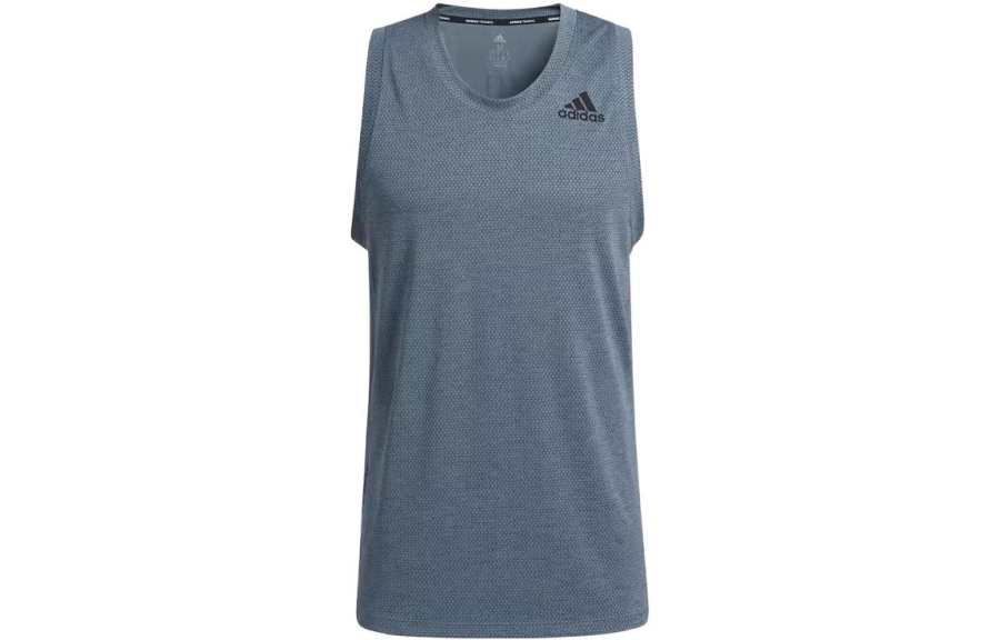 Adidas Adidas Tank Tops Men's Blue Crew Neck Moderate Straight Fit