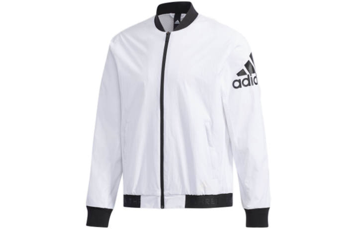 Adidas Adidas Jackets Men's White Baseball Collar Moderate Pilot