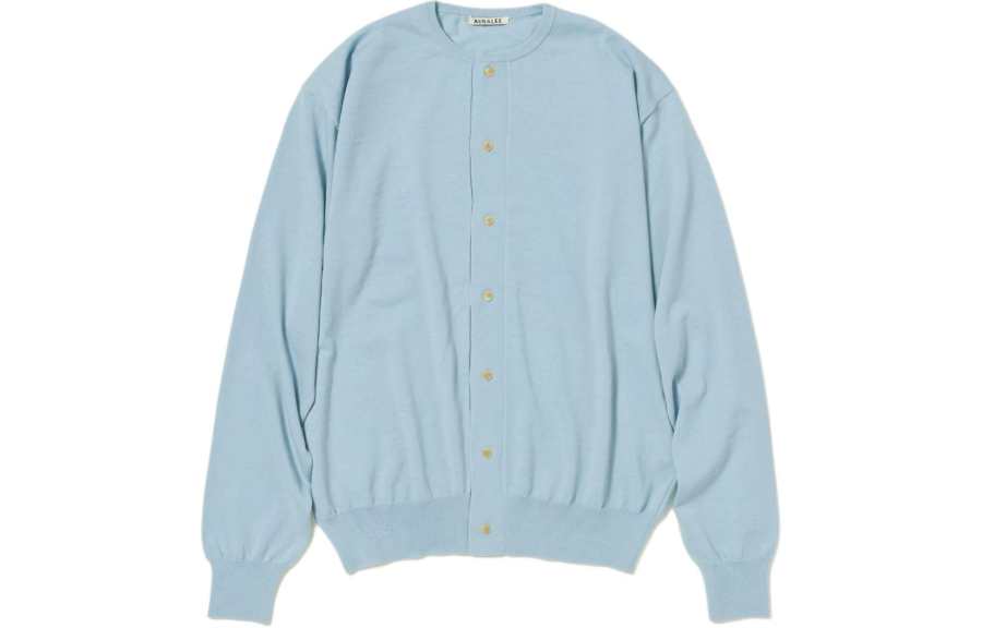 Auralee SS24 Cashmere Sweater Men's Light Blue