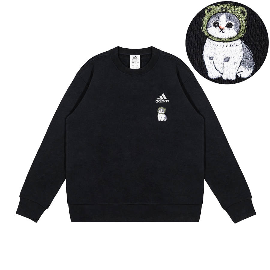 Adidas Adidas Sweatshirts Unisex Black Crew Neck Moderate Regular