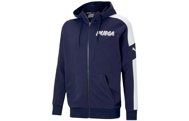 PUMA Jackets Men's Tweed Blue Hooded Moderate Other