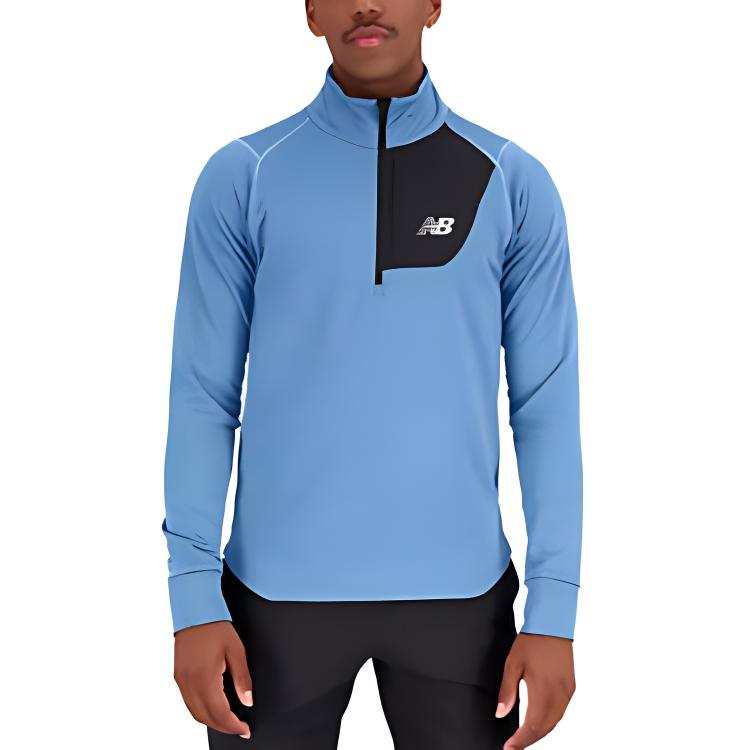 New Balance New Balance Heat Grid T Shirts Men's Blue Turtleneck Moderate