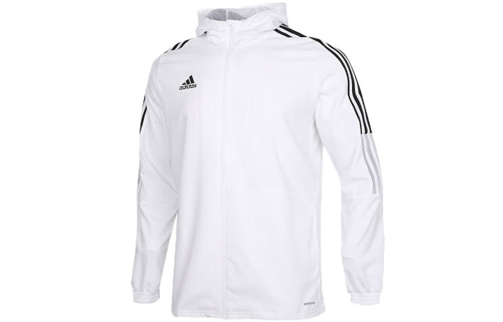 Adidas Adidas Jackets Men's White Hooded Non Detachable Moderate Soft Shell