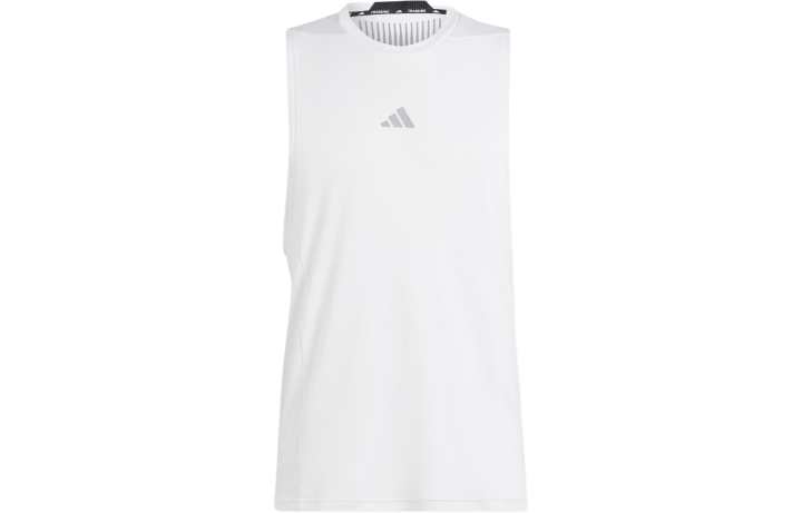 Adidas Adidas Tank Tops Men's White Crew Neck Moderate Straight Fit