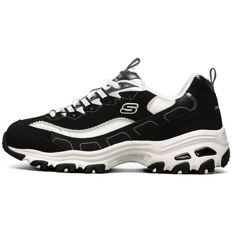 Skechers D Lites 1.0 Low Chunky Shoes Black Women's