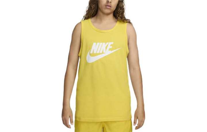 Nike Nike Tank Tops Men's Yellow Crew Neck Moderate Straight Fit
