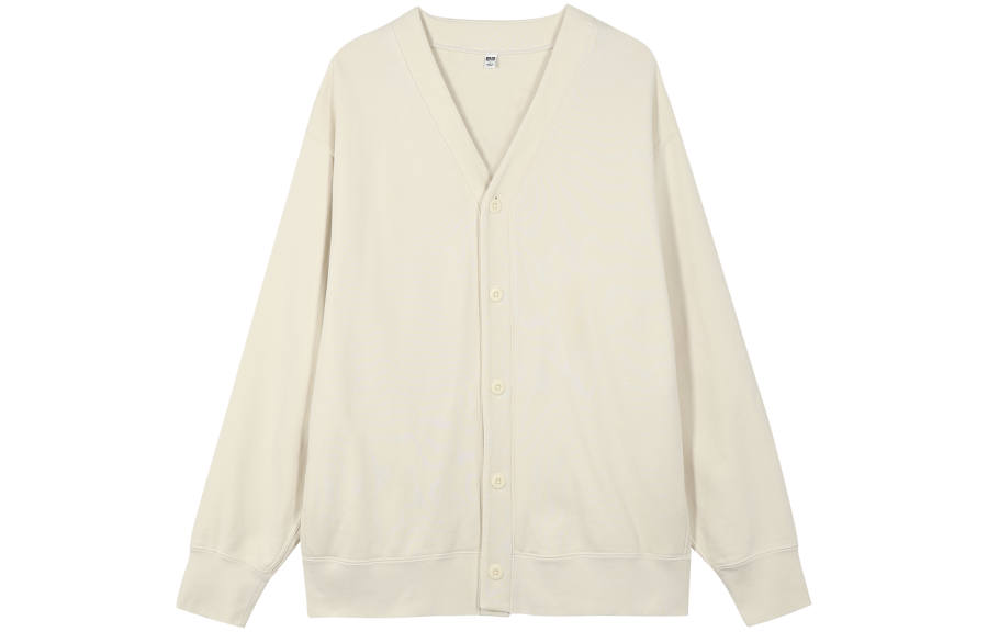 UNIQLO Knitwear Unisex Ivory Moderate Cardigan