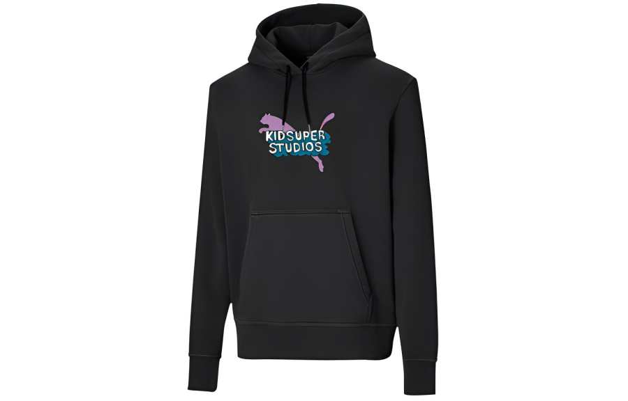 PUMA Sweatshirts Men's Black Hooded Moderate Regular