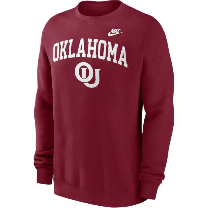 Nike Nike Oklahoma Sooners Legacy Classic Arch Over Logo Men's Nike College Pullover Crew