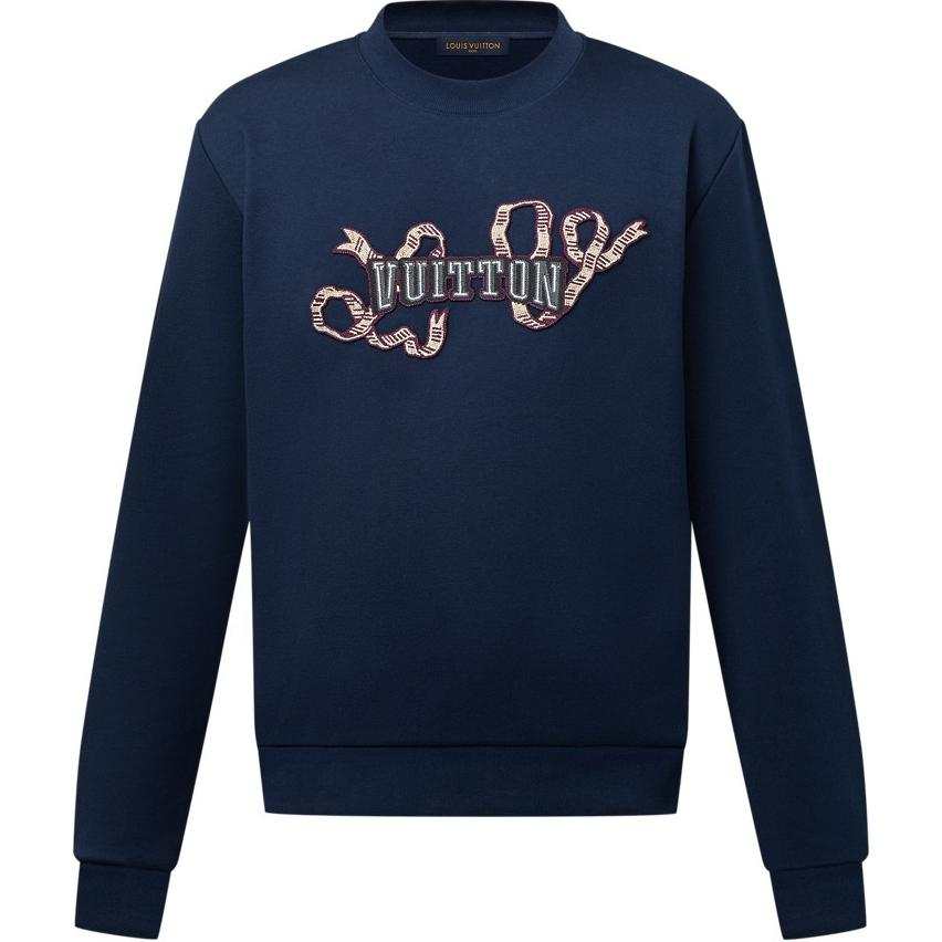 LOUIS VUITTON Lv Embroidered Cotton Crewneck