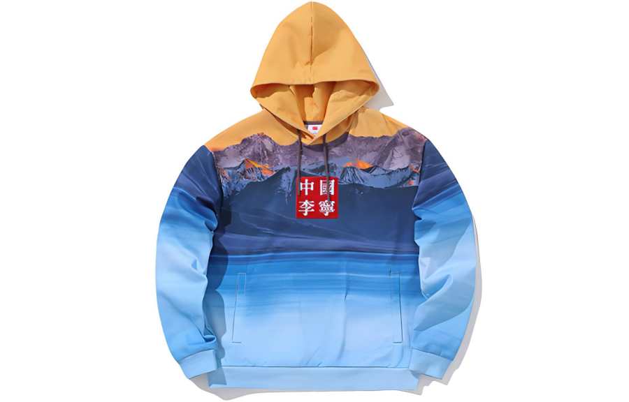 Li-Ning Li Ning Sweatshirts Unisex Blue Hooded Moderate Regular