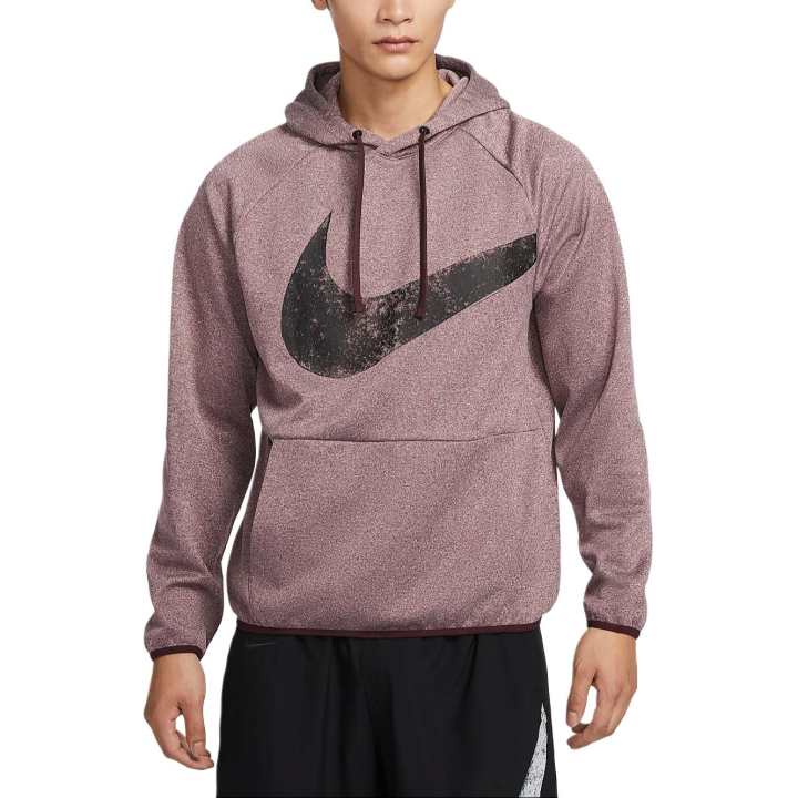 Nike Nike Therma FIT Brand Logo Print Pattern Training Fleece Lined Thermal Knitted Fabric Hooded Sweatshirt Men's
