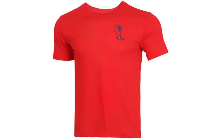 Nike Nike T Shirts Men's Red Crew Neck Moderate Straight Fit