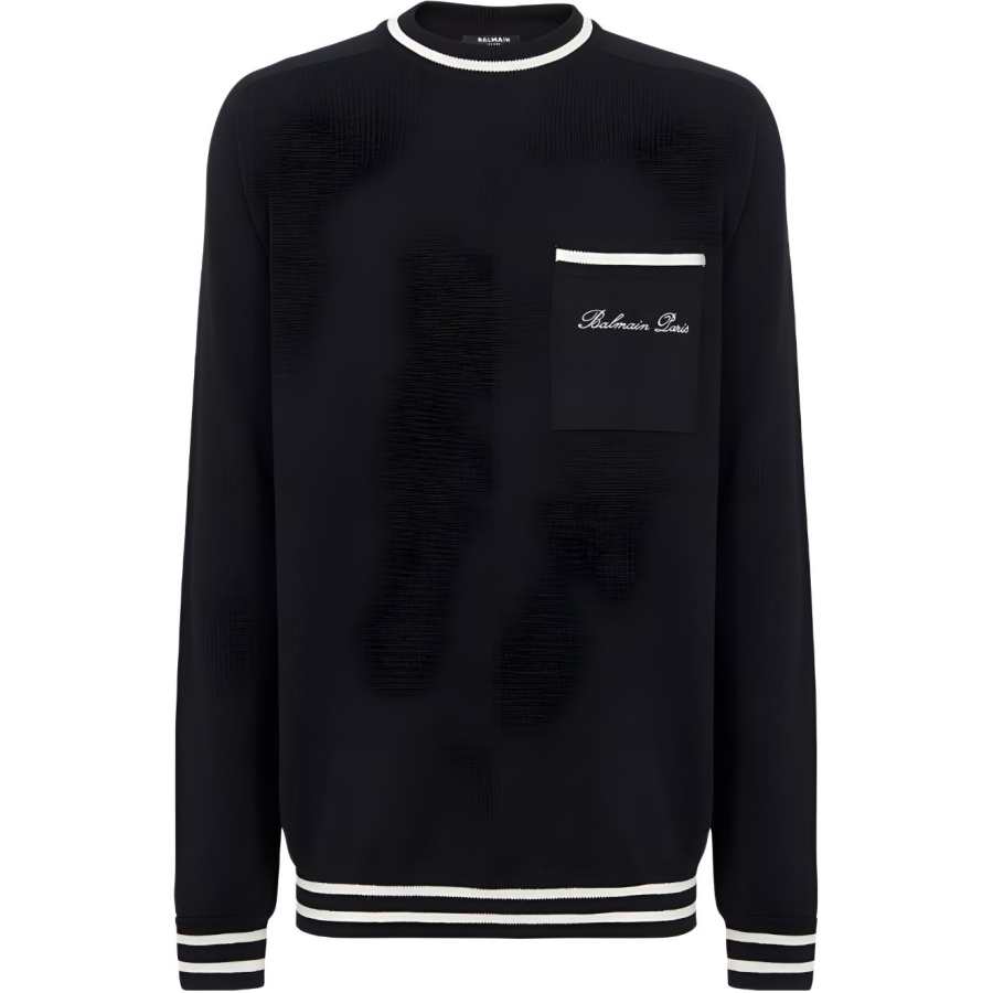 BALMAIN BALMAIN Logo Embroidered Knitted Jumper
