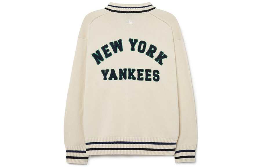 MLB New York Yankees Knitwear Unisex Cream V Neck Moderate Other