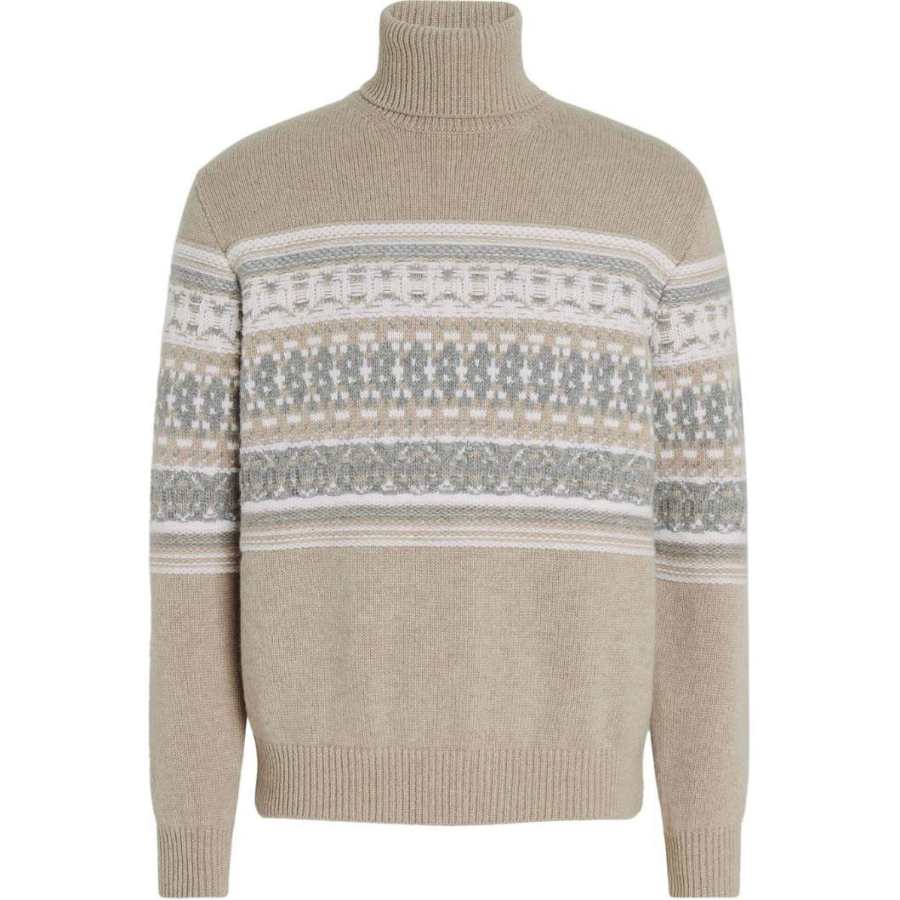 Ermenegildo Zegna Turtleneck Jacquard Motif Knit Jumper