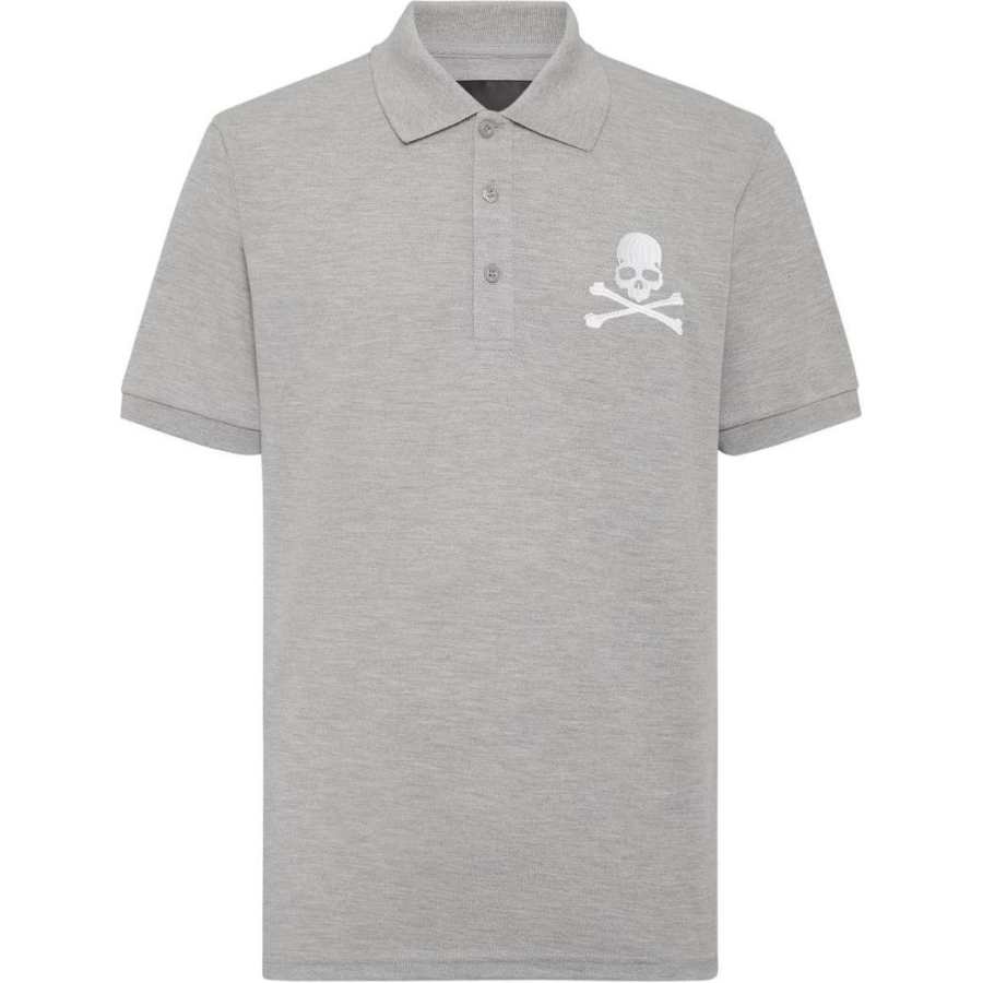 Philipp Plein skull-embroidered cotton polo shirt