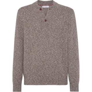 Brunello Cucinelli Mélange Effet Long Sleeved Knitted Jumper